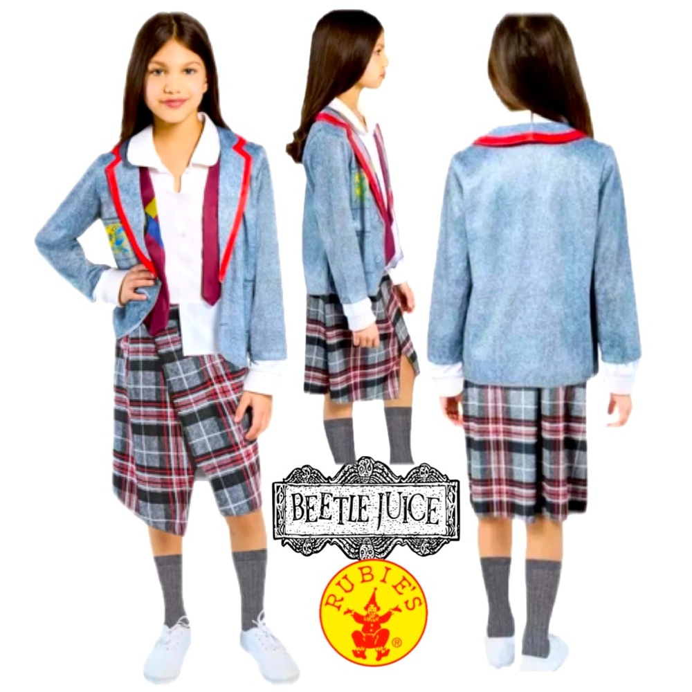RUBIE’S Beetlejuice Astrid Classic Uniform Halloween Costume Girl’s Size Medium